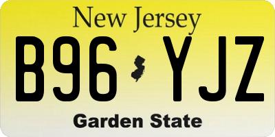 NJ license plate B96YJZ