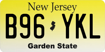 NJ license plate B96YKL