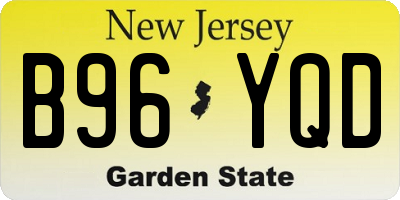 NJ license plate B96YQD