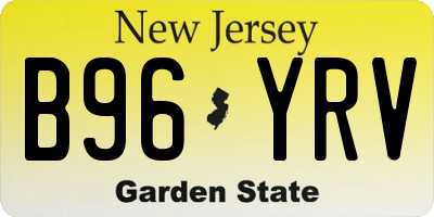 NJ license plate B96YRV