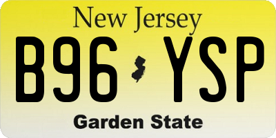 NJ license plate B96YSP