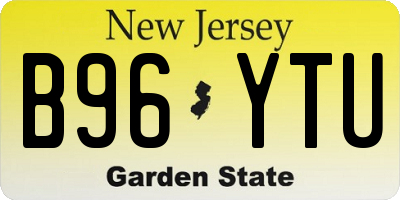 NJ license plate B96YTU