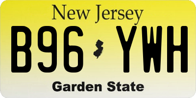 NJ license plate B96YWH