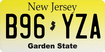 NJ license plate B96YZA