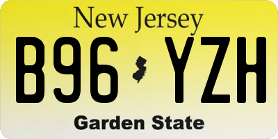 NJ license plate B96YZH