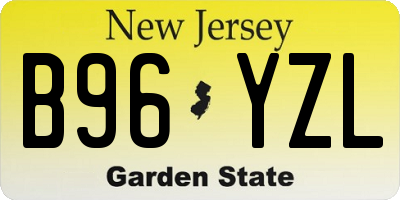 NJ license plate B96YZL