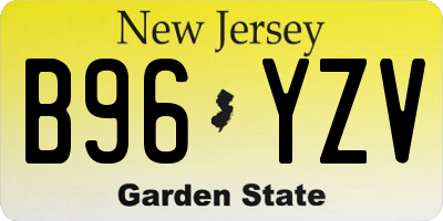 NJ license plate B96YZV