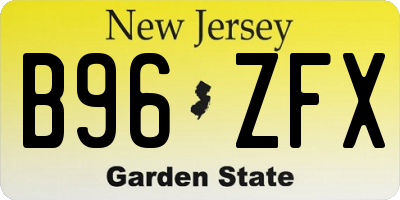 NJ license plate B96ZFX