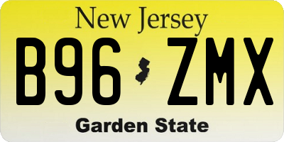 NJ license plate B96ZMX