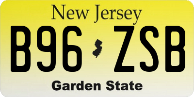 NJ license plate B96ZSB