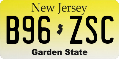 NJ license plate B96ZSC