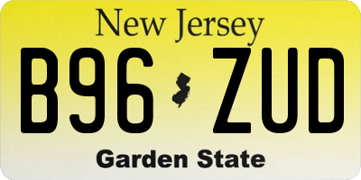 NJ license plate B96ZUD
