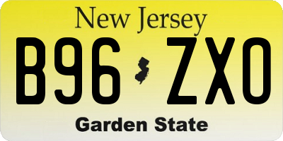 NJ license plate B96ZXO