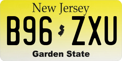 NJ license plate B96ZXU