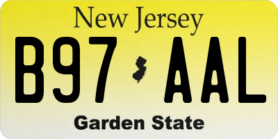 NJ license plate B97AAL