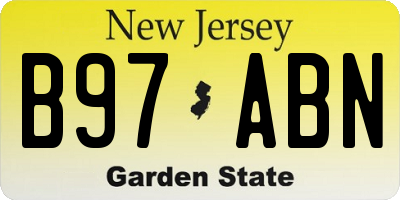 NJ license plate B97ABN