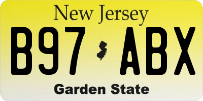 NJ license plate B97ABX