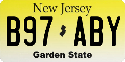 NJ license plate B97ABY