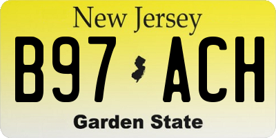 NJ license plate B97ACH