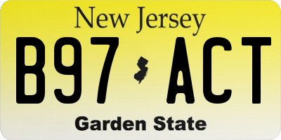 NJ license plate B97ACT