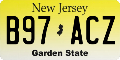 NJ license plate B97ACZ