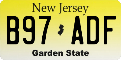 NJ license plate B97ADF