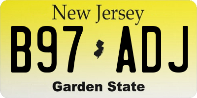 NJ license plate B97ADJ