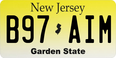 NJ license plate B97AIM