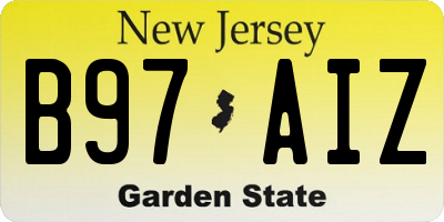 NJ license plate B97AIZ