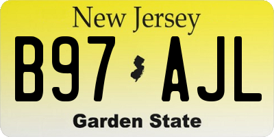 NJ license plate B97AJL