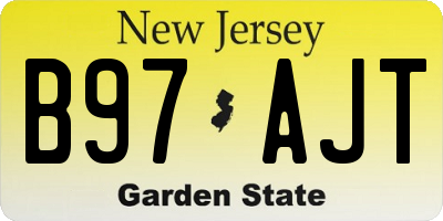 NJ license plate B97AJT