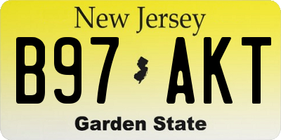 NJ license plate B97AKT