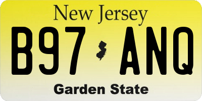 NJ license plate B97ANQ