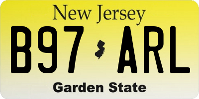 NJ license plate B97ARL