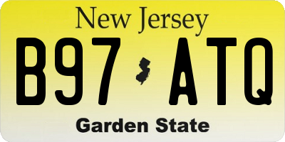NJ license plate B97ATQ