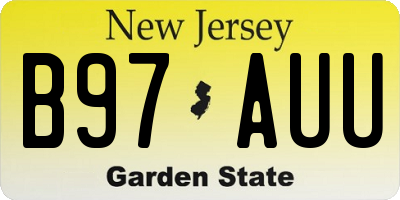 NJ license plate B97AUU
