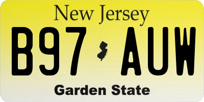 NJ license plate B97AUW
