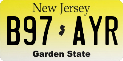NJ license plate B97AYR