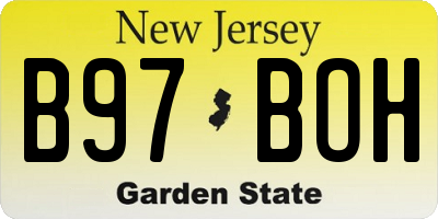 NJ license plate B97BOH