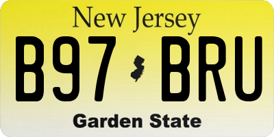 NJ license plate B97BRU