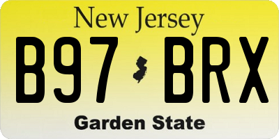 NJ license plate B97BRX