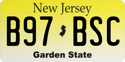NJ license plate B97BSC