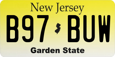 NJ license plate B97BUW