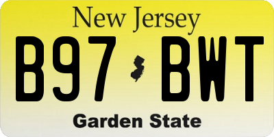 NJ license plate B97BWT