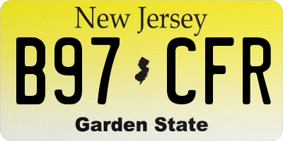 NJ license plate B97CFR