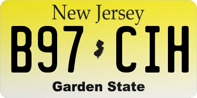 NJ license plate B97CIH