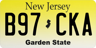 NJ license plate B97CKA