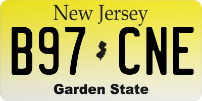 NJ license plate B97CNE