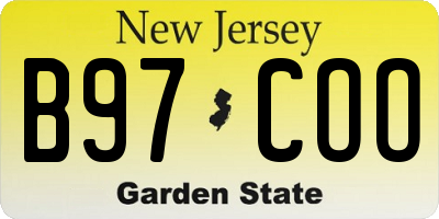 NJ license plate B97COO