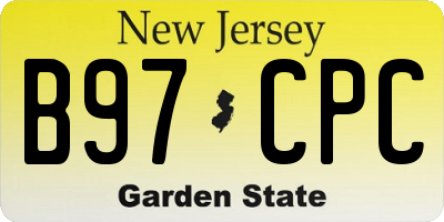 NJ license plate B97CPC